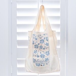 🆕 Dean & Deluca Hawaii Limited Edition Blue Hibiscus Foldable Tote Shopping Bag